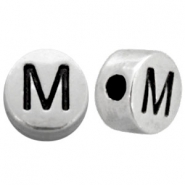 Metallook letterkralen letter M Antiek zilver