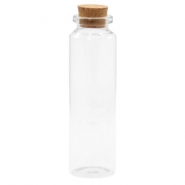Wensflesje met kurk 10x3cm Transparant