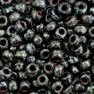 Miyuki rocailles 6/0 Opaque picasso black 6-4511