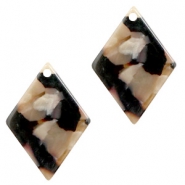 Resin hangers ruit 20x14mm Mixed brown