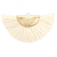 Kwastjes hanger Gold-off white