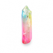 Natuursteen hangers kwarts Rainbow pink AB