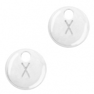 Basic Quality metalen bedels initial X Antiek zilver (nikkelvrij)