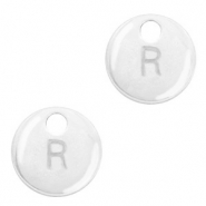 Basic Quality metalen bedels initial R Antiek zilver (nikkelvrij)
