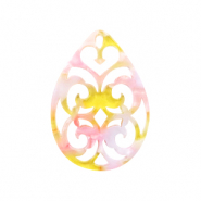 Resin hangers druppel barok Pink-yellow