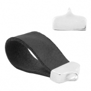 Eindkapjes DQ metaal Ø20x5mm met oog Antiek zilver (nikkelvrij)