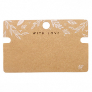 Sieraden kaartjes 'with love' Floral Brown