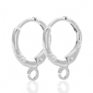 Onderdelen TQ metaal oorbellen met 1 oog sluitbaar 13mm Antiek zilver