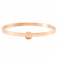 Polaris Steel (RVS) bangle armband met setting voor 7mm cabochon/Swarovski SS34 Rosé goud
