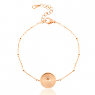 Polaris Steel (RVS) armband met setting voor 12mm cabochon ball Rosé goud