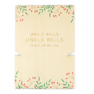 Sieraden kaartjes hout "jingle bells" Natural (natuurlijke kleur van het hout)