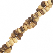 Kokos kralen disc 4mm Natural brown (natuurlijke kleur van de kraal)