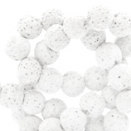 Natuursteen kralen 8mm mat Lava White