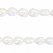 BQ Zoetwaterparels nugget oval 7-8x6-7mm Natural white