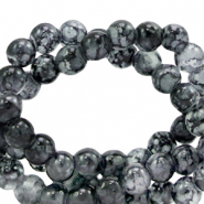 4 mm glaskralen gem&ecirc;leerd Dark grey