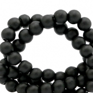 4 mm glaskralen mat Black