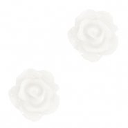 Roosjes kralen 10mm Bright white