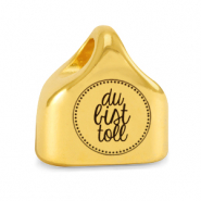 Eindkapjes metaal DQ "DU BIST TOLL" Mix & Match Goud (nikkelvrij)