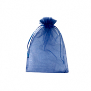 Sieraad zakje organza 7x9cm Navy blue