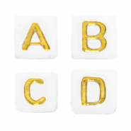 Letterkralen van acryl mix Wit-goud