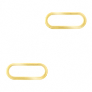 Roestvrij stalen (RVS) Stainless steel bedels/tussenstuk oval Goud