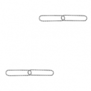 Roestvrij stalen (RVS) Stainless steel bedels/tussenstuk dubbele schakel oval Zilver