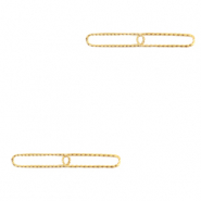 Roestvrij stalen (RVS) Stainless steel bedels/tussenstuk dubbele schakel oval Goud