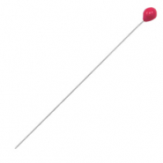 Onderdelen DQ metaal nietstift 52mm Antiek zilver-cherry red (nikkelvrij)