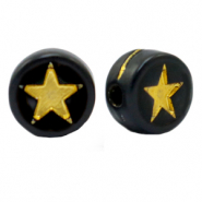 Letterkralen van acryl sterretje Black-gold