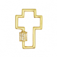 Zirkonia slot kruis Gold