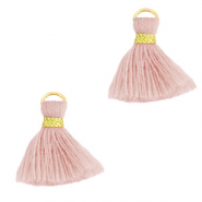 Kwastjes 1.5cm Gold-vintage pink