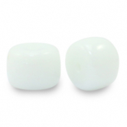 8 mm rondellen glaskralen White