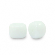 6 mm rondellen glaskralen White