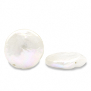 BQ Zoetwaterparels coin Natural white
