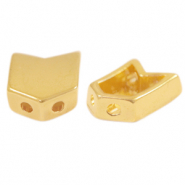 Kralen DQ metaal duo beads arrow Goud (nikkelvrij)