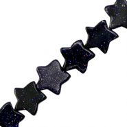 Natuursteen kralen ster glitter Midnight blue