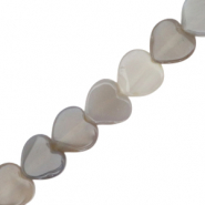 Natuursteen kralen hart Grey opal