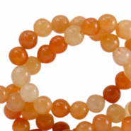 Natuursteen kralen kwarts 6mm Multicolour sandstone orange-off white