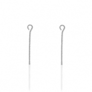 Roestvrij stalen (RVS) Stainless steel onderdelen kettelstiften 30mm Zilver