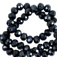 Top Facet kralen 6x4 mm disc Black-pearl shine coating