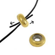 Roestvrij stalen (RVS) Stainless steel onderdelen smart bead stopper 9x4mm Gold