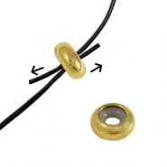 Roestvrij stalen (RVS) Stainless steel onderdelen smart bead stopper 7x3.5mm Gold