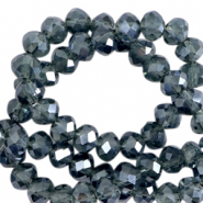 Top Facet kralen 4x3mm disc Montana blue-pearl shine coating