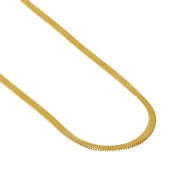 Roestvrij stalen (RVS) Stainless steel kettingen snake Goud