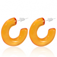 Trendy oorbellen creolen Orange
