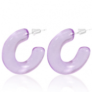 Trendy oorbellen creolen Lilac purple