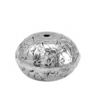 Kralen metallook disc bloem Antiek zilver