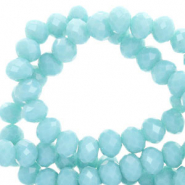 Top Facet kralen 4x3mm disc Serenity blue-pearl shine coating