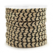 Macramé draad gevlochten 4mm Gold-black