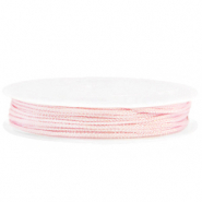 Macramé draad gevlochten 1mm Soft pink metallic
